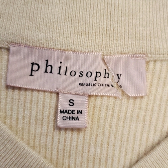Philosophy Ribbed V-Neck Sweater S - Picture 7 of 7